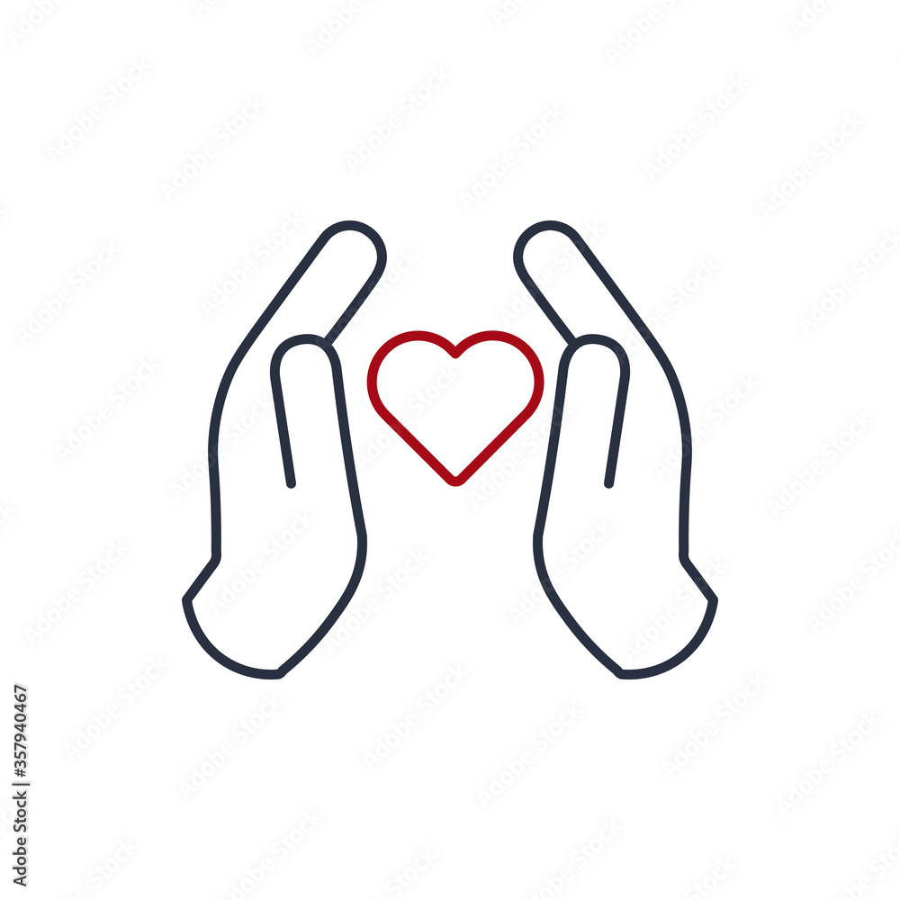 heart between hands linear icon, keep love, love protection concept. Stock vector illustration isolated on white background. heart between hands linear icon, keep love, love protection concept. Stock vector illustration isolated on white background.