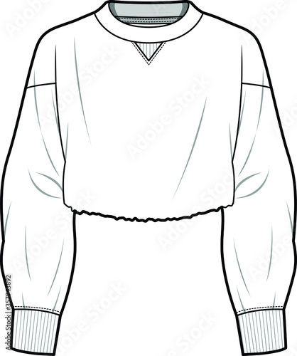Sweatshirt fashion apparel template. vector