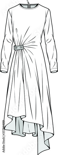 Dress fashion vector illustration flat sketches template