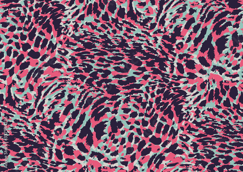 Bold abstracted leopard skin seamless pattern design. Jaguar, leopard, cheetah, panther animal print. Seamless camouflage