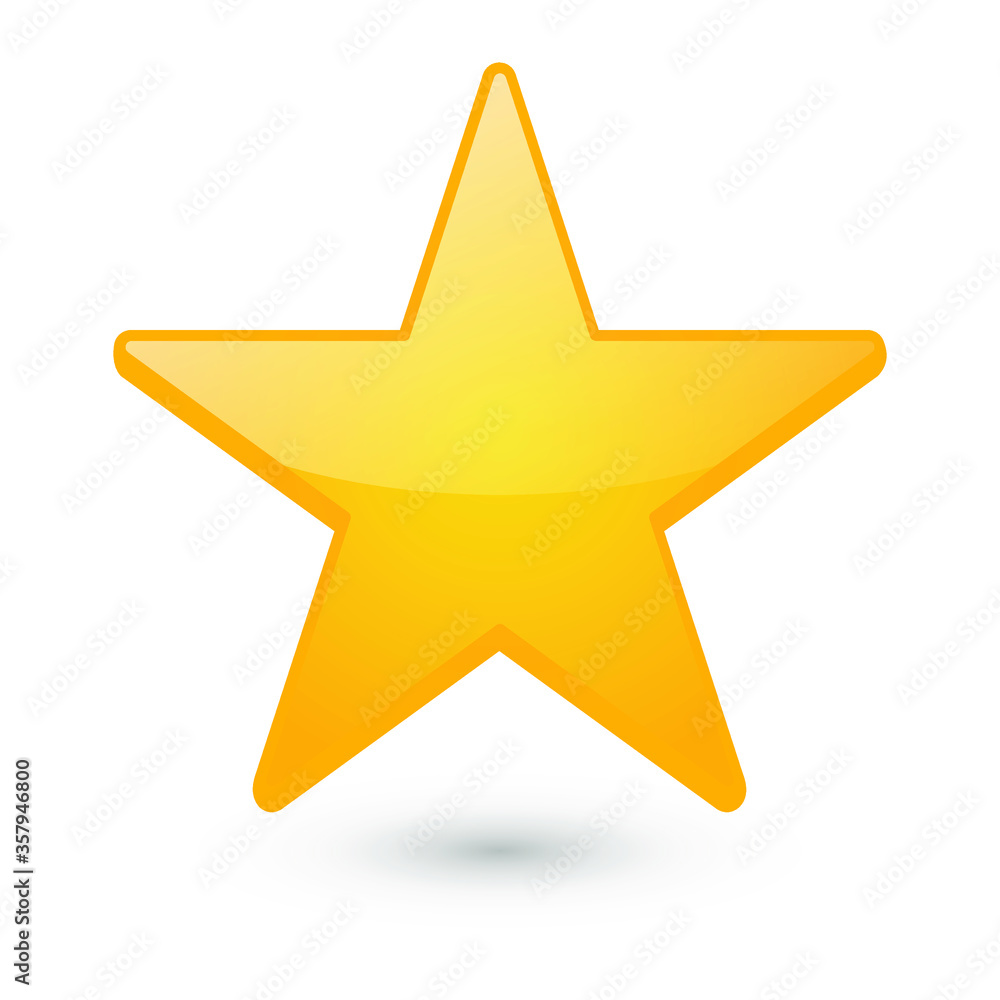 Gold Star Emoji Icon Object Symbol Gradient Vector Art Design Cartoon ...