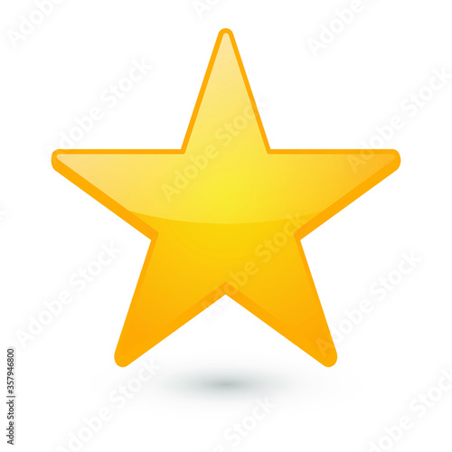 Gold Star Emoji Icon Object Symbol Gradient Vector Art Design Cartoon Isolated Background
