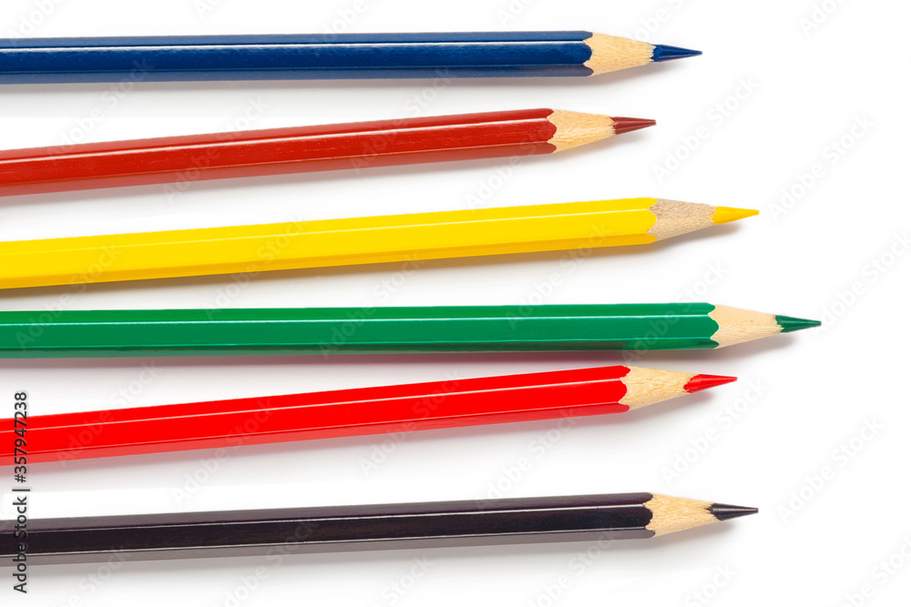 Color pencil with copy space isolated on white background Color pencil with copy space isolated on white background