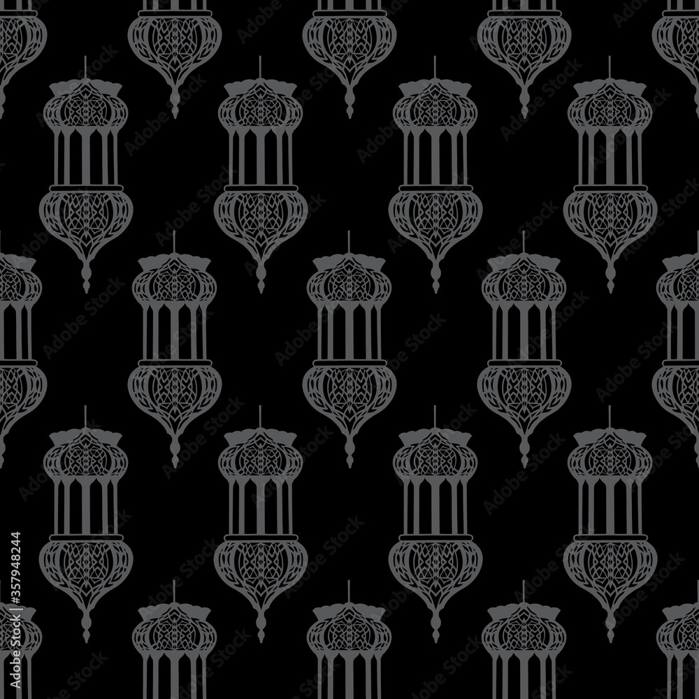 Arabic Lantern Geometrical Pattern Seamless Repeat Background