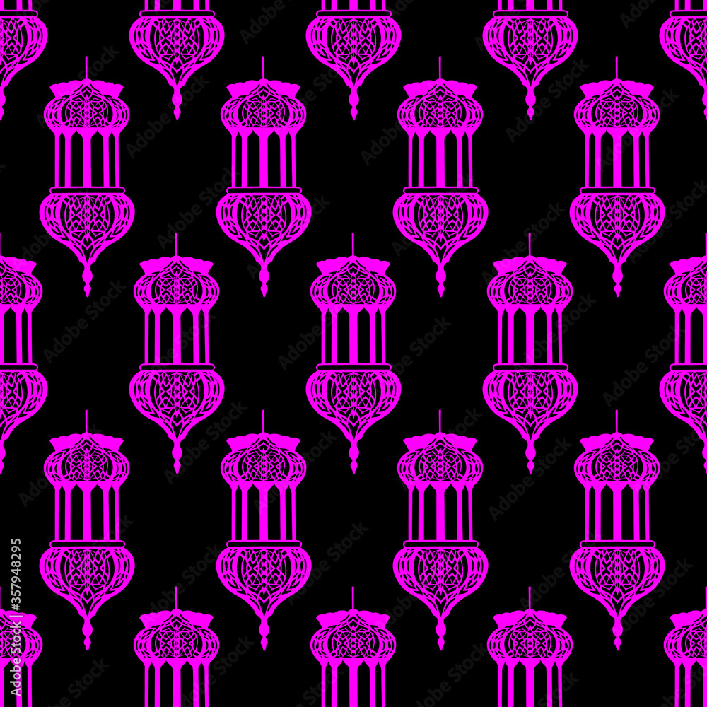 Arabic Lantern Geometrical Pattern Seamless Repeat Background Arabic Lantern Geometrical Pattern Seamless Repeat Background