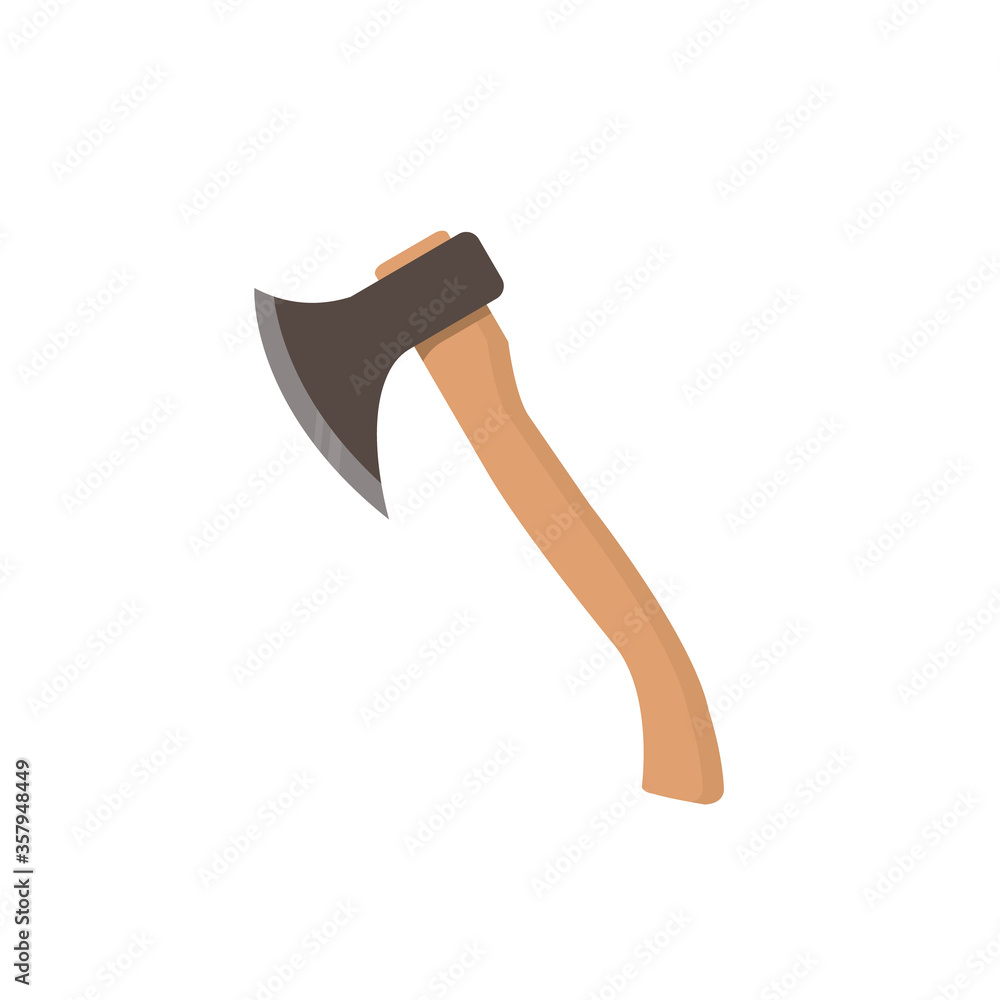 Axe flat, axe for cutting trees icon, vector illustration isolated on white background Axe flat, axe for cutting trees icon, vector illustration isolated on white background