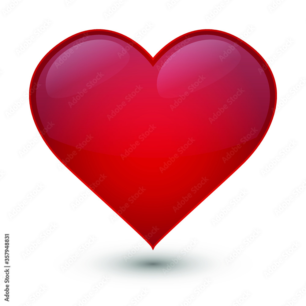 Heart Love Emoji Icon Object. Symbol Gradient Vector Art Design Cartoon Isolated Background.