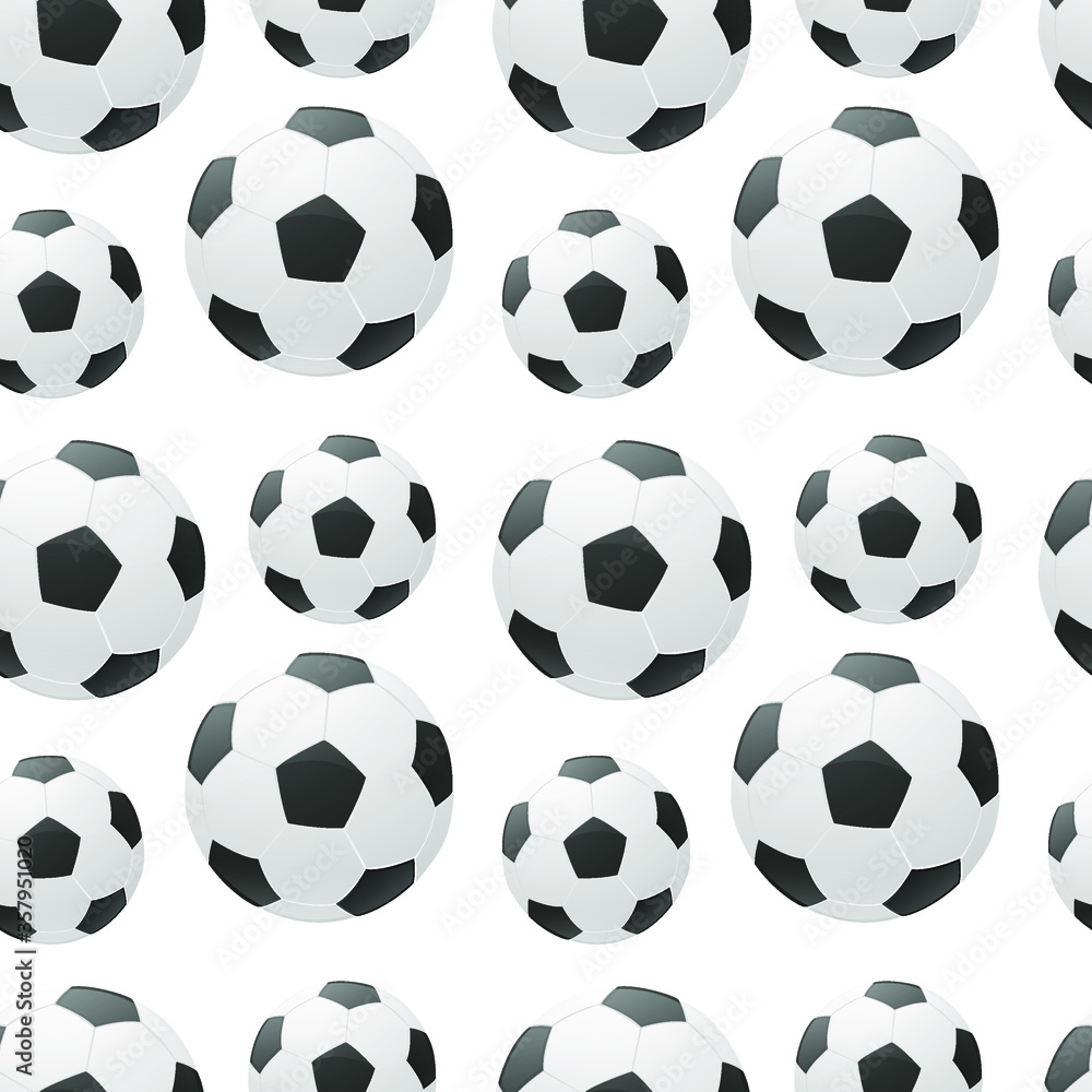 Soccer Ball Pattern. Seamless Background Symbols. Emoji Drawn Sketch Hand  Made Design Vector. Stock Vector | Adobe Stock