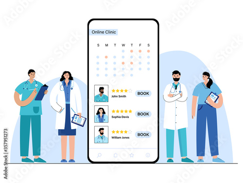 Online clinic and doctor concept