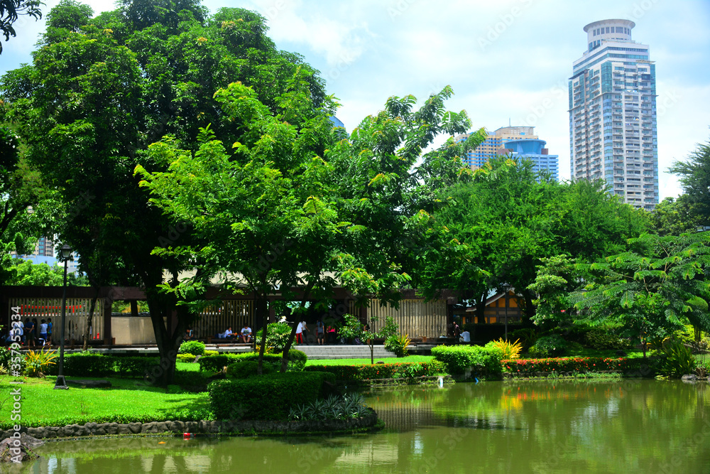 Japanese garden inside Rizal park in Manila, Philippines