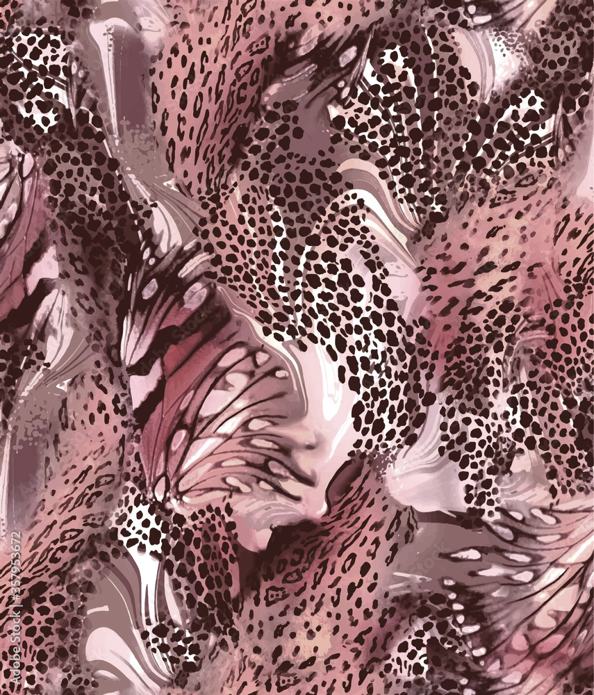 Naklejka premium Seamless leopard design pattern vector.