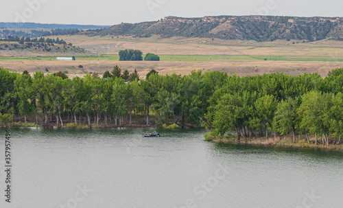 lake landscape with countryside