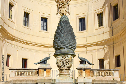 Fontana della Pigna Pine Cone Fountain from the 1st century AD, Vatican, Rome, Italy