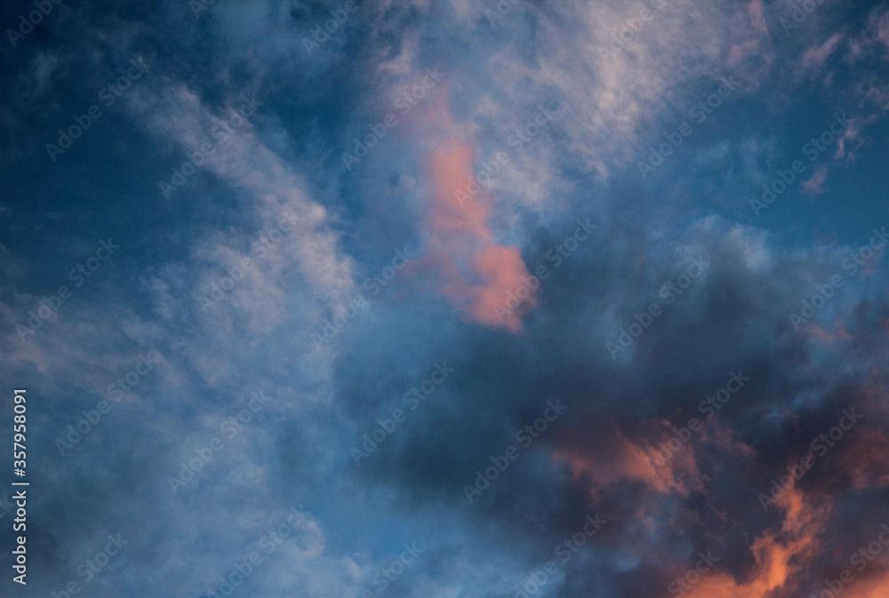 Blue and Orange Clouds at Sunset
