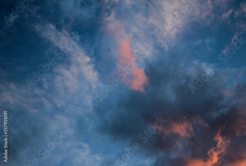 Blue and Orange Clouds at Sunset