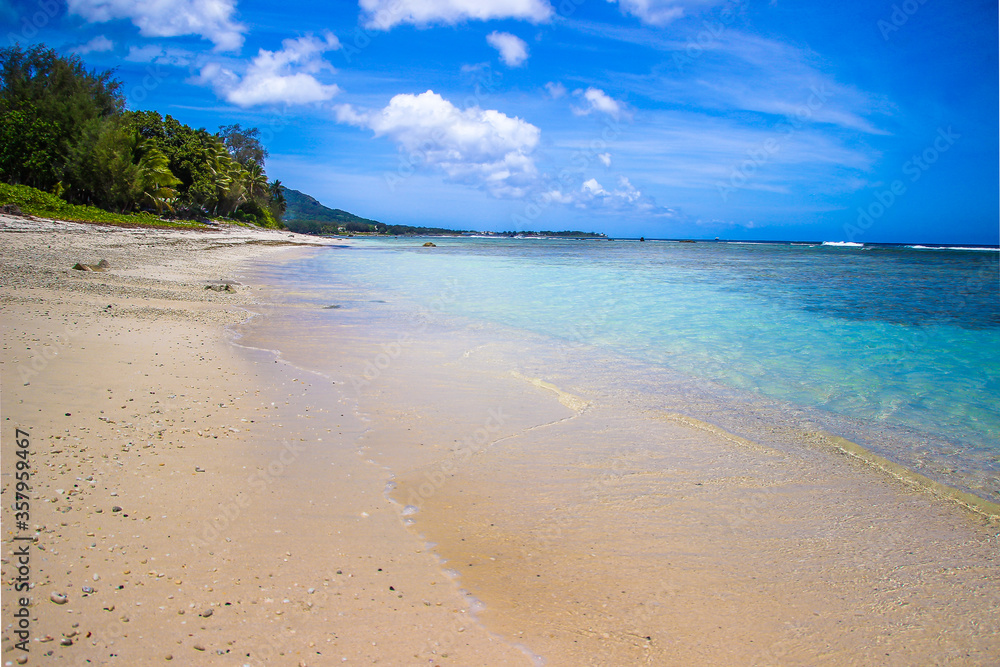 Rarotonga stunning beautiful beaches, white sand, clear turquoise water, blue lagoons, Cook islands, Pacific islands