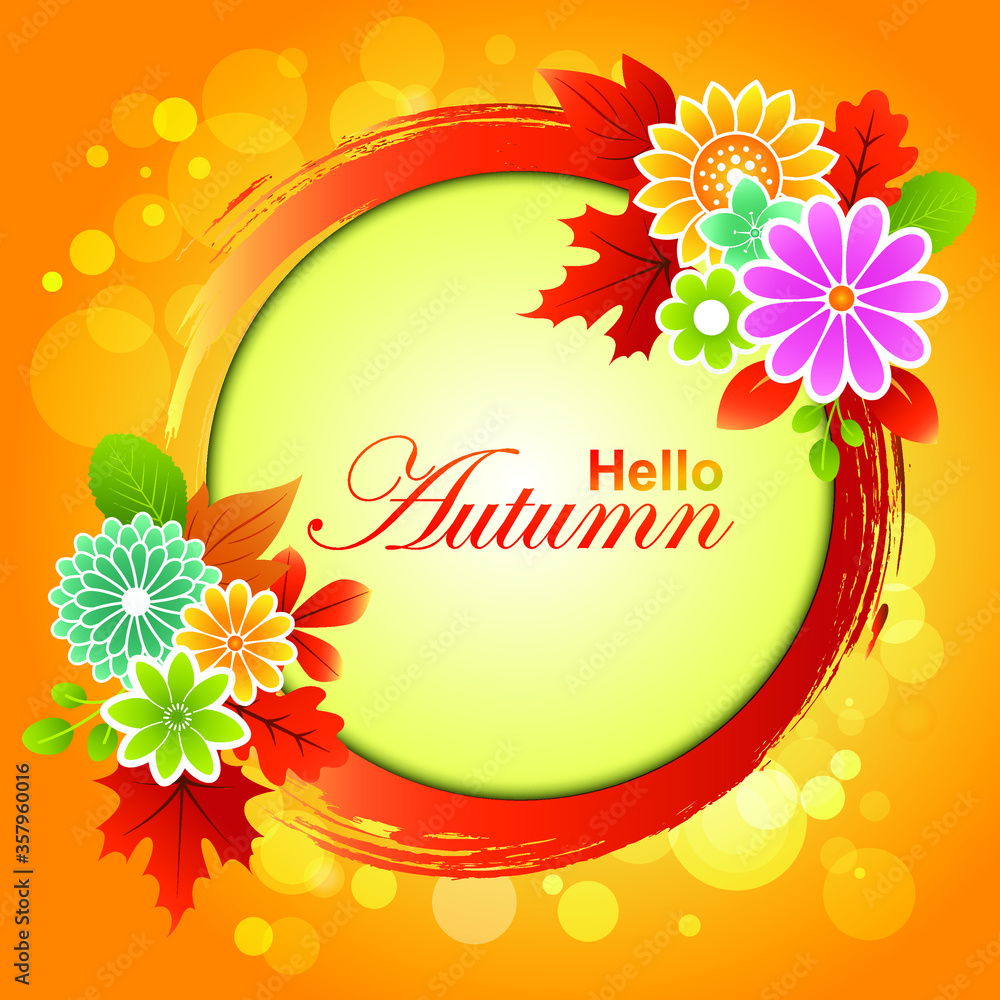 Autumn flower background with place for your text Autumn flower background with place for your text