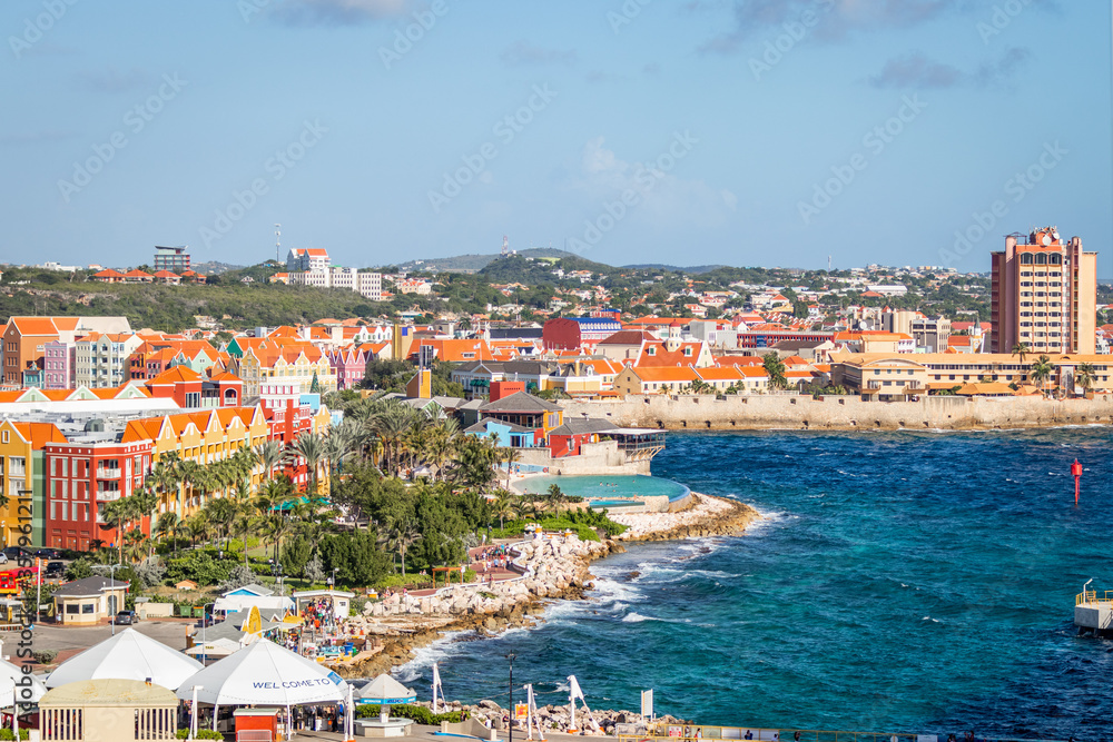 The Colorful Buildings Along The Shoreline of Otrabanda and Punda in Willemstad, Curaçao