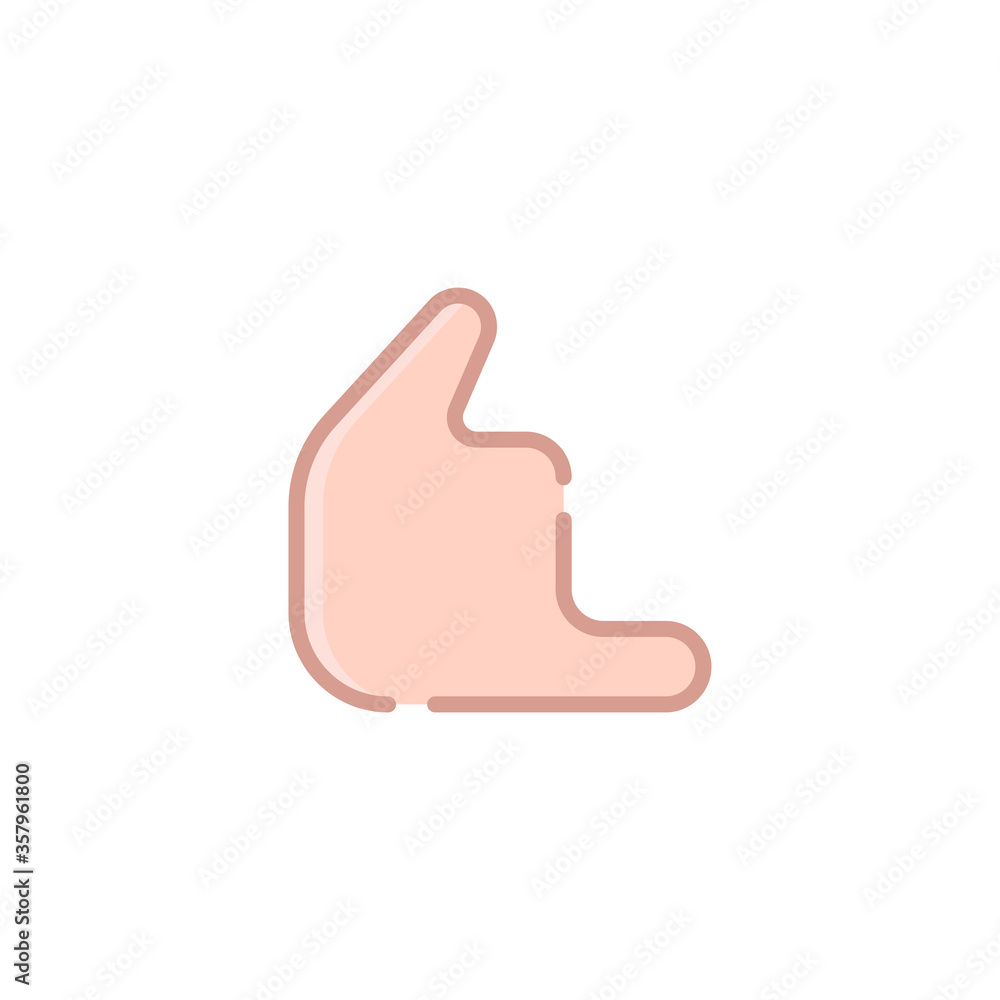 Hand call gesture vector icon symbol isolated on white background Hand call gesture vector icon symbol isolated on white background