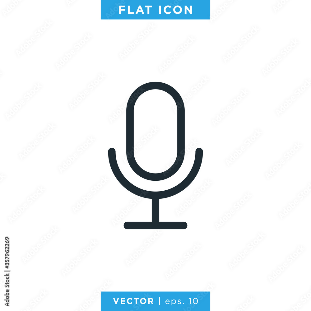 Microphone icon design template Microphone icon design template