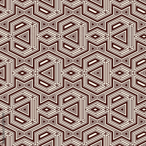 Ethnic, tribal seamless surface pattern. Native americans style background. Repeated geometric figures motif. Contemporary abstract wallpaper. Boho chic grid digital paper, textile print. Vector art