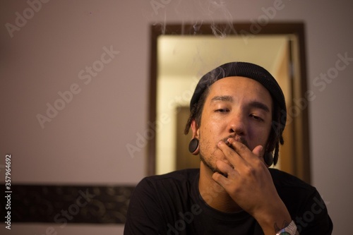 portrait of a man smoking