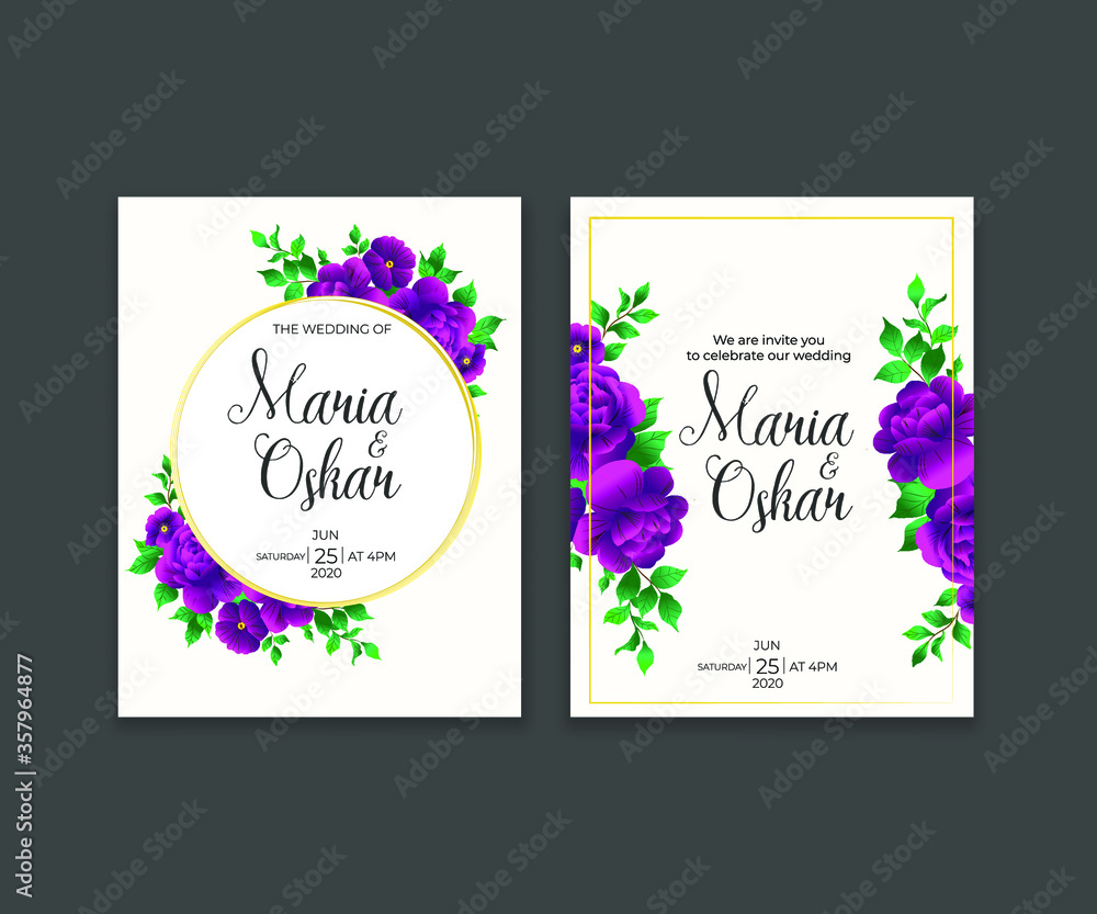 Beautiful decorative greeting card or invitation with floral design