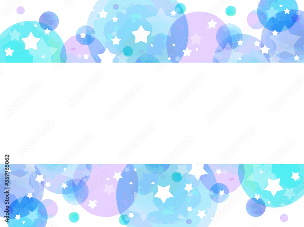 星空のイラストの背景、フレーム素材 星空のイラストの背景、フレーム素材