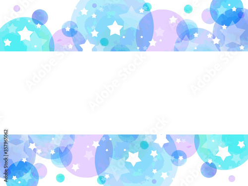 星空のイラストの背景、フレーム素材
