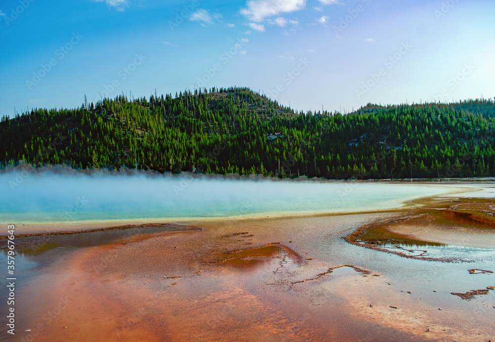 Spectacular view of grand prismatic spring Spectacular view of grand prismatic spring