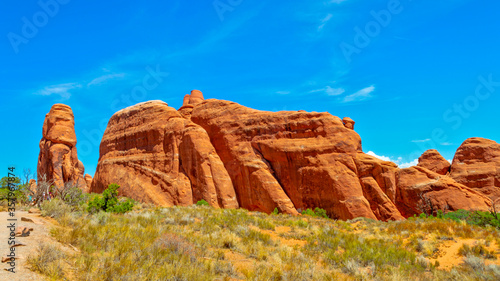 Rock formations in Arches Canyon