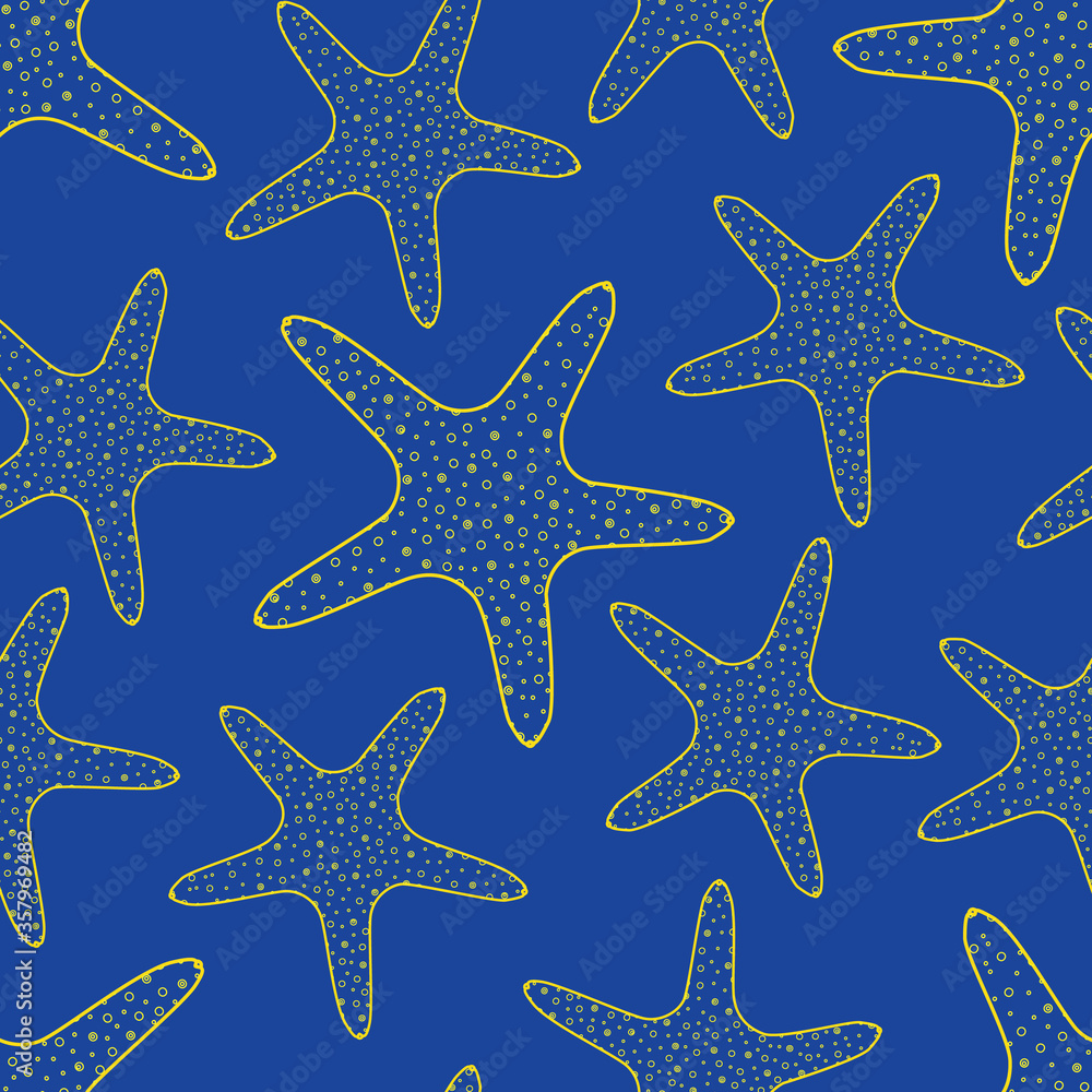 Blue and yellow vector stars seamless pattern Blue and yellow vector stars seamless pattern