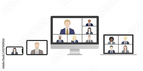 Business person having a video chat