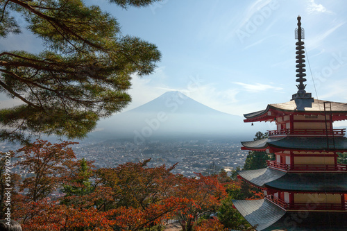 Mt fuji and pagoda in Kawaguchiko, Japan