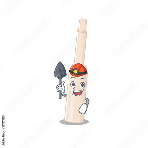 A cartoon picture of concealer stick miner with tool and helmet