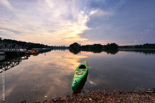 Sunset in Putrajaya wetland park, malaysia