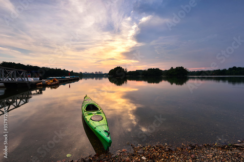 Sunset in Putrajaya wetland park, malaysia