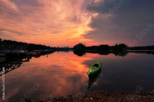 Sunset in Putrajaya wetland park, malaysia