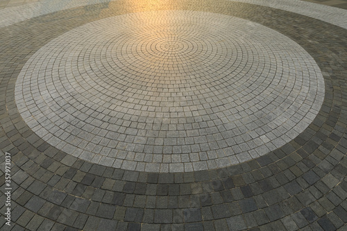 Top view of round square floor.