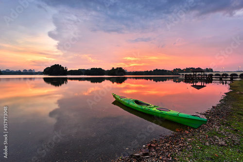 Sunset in Putrajaya wetland park, malaysia
