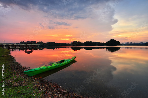 Sunset in Putrajaya wetland park, malaysia