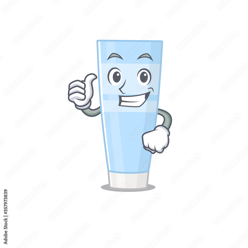eye cream cartoon character design showing OK finger eye cream cartoon character design showing OK finger