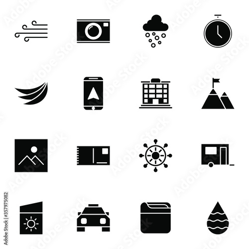 Holiday and travel icon set. Modern trip, journey, travelling solid icons sign. Simple icon vector illustration.