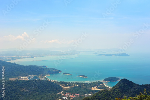 Beautiful panorama view of Langkawi island from sky bridge, Langkawi Malaysia