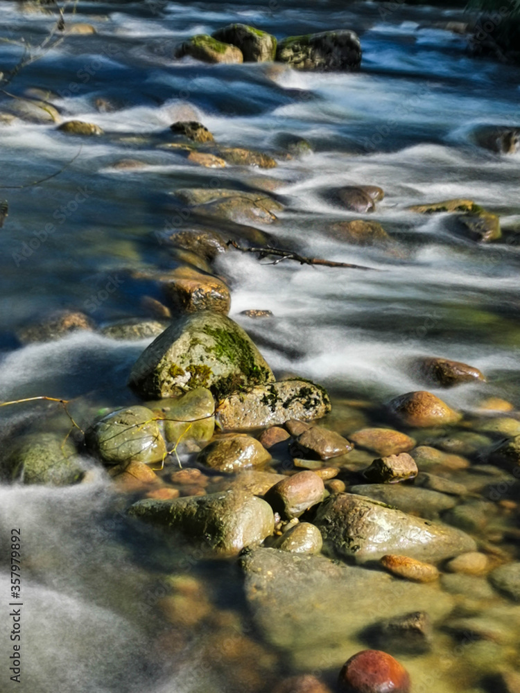 Fototapeta premium River Channel Green Grass Riverside River Flowing