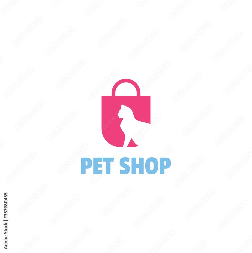 Pet Shop Logo Minimal modern design vector template