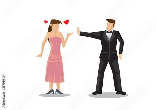 Rich man reject sexy woman thinking she is after his money.