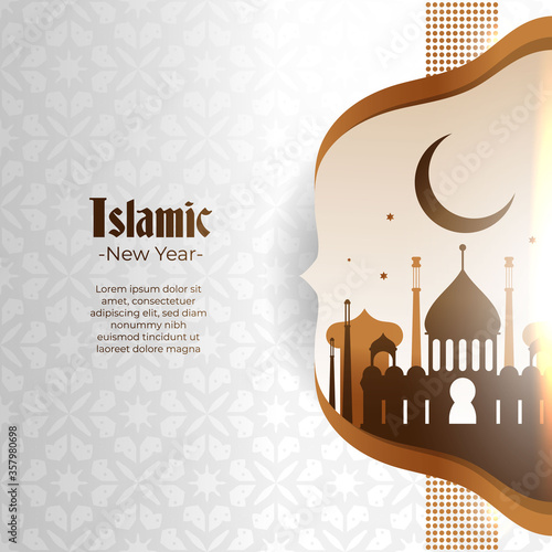Creative happy islamic new year background