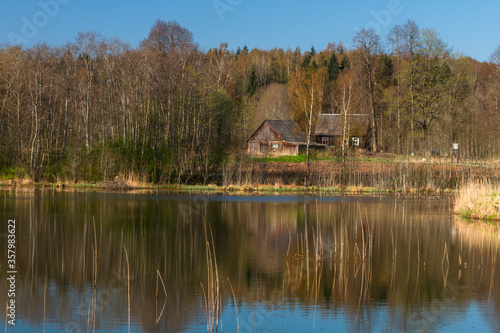 lake in early springtime with reflections