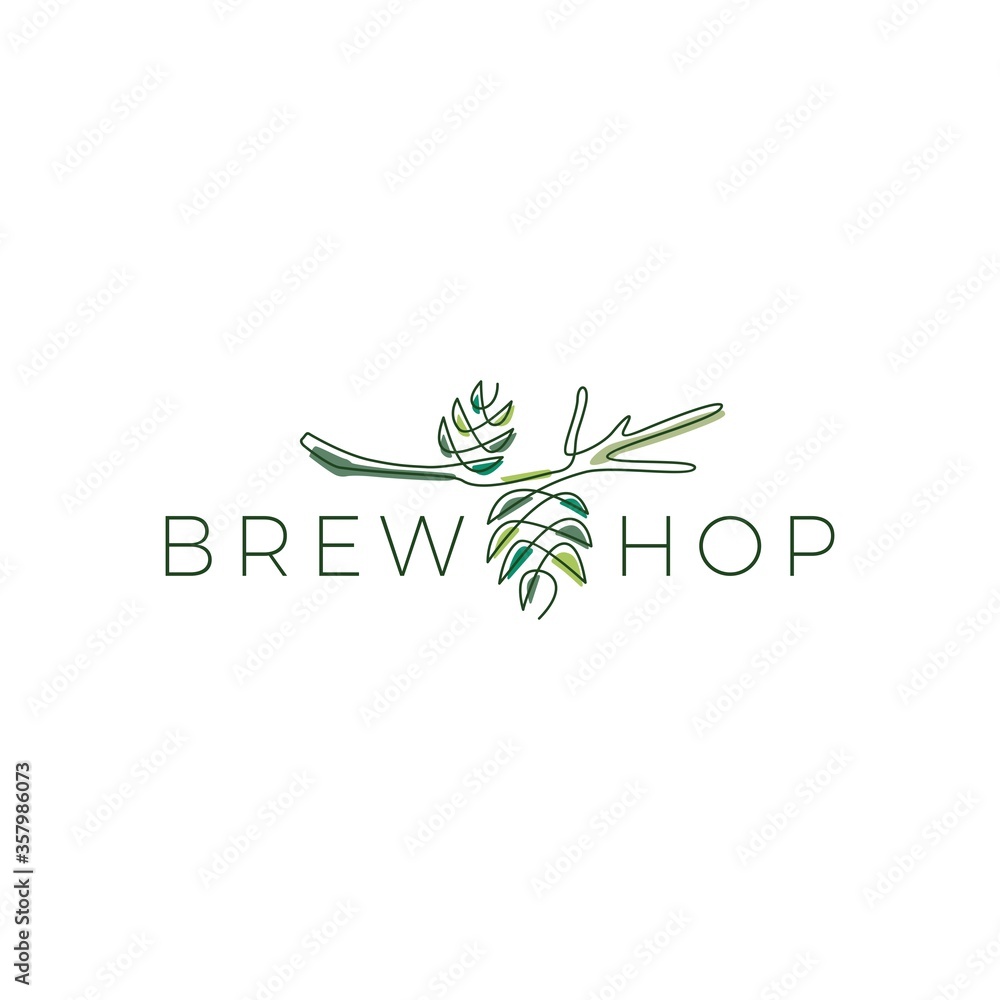 Fototapeta premium hop brew logo vector icon illustration